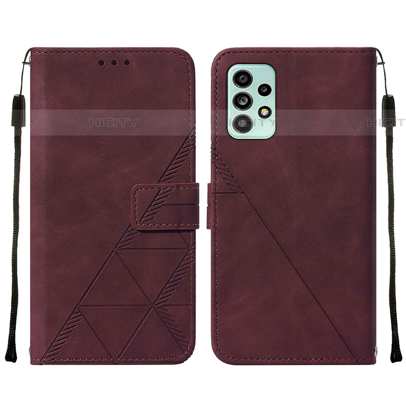 Custodia Portafoglio In Pelle Cover con Supporto Y01B per Samsung Galaxy A53 5G Rosso Rosa