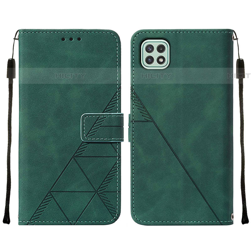 Custodia Portafoglio In Pelle Cover con Supporto Y01B per Samsung Galaxy F42 5G Verde