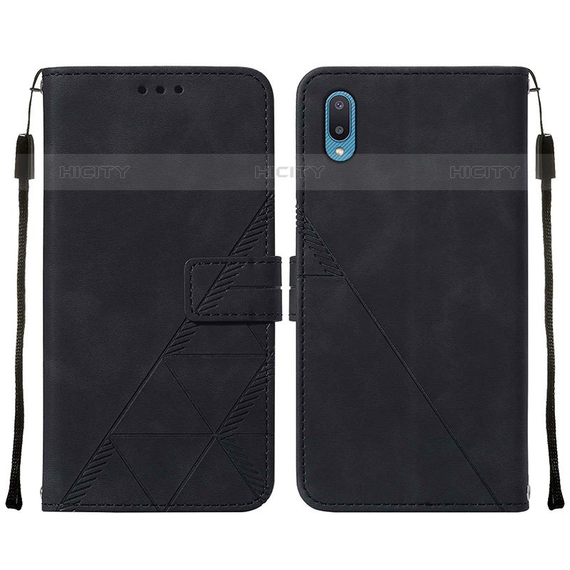 Custodia Portafoglio In Pelle Cover con Supporto Y01B per Samsung Galaxy M02 Nero