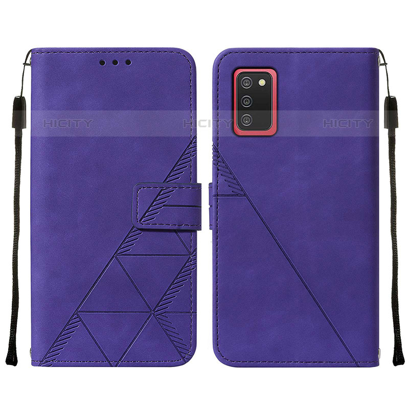 Custodia Portafoglio In Pelle Cover con Supporto Y01B per Samsung Galaxy M02s Viola