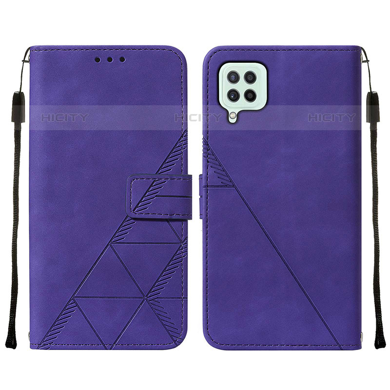 Custodia Portafoglio In Pelle Cover con Supporto Y01B per Samsung Galaxy M32 4G Viola