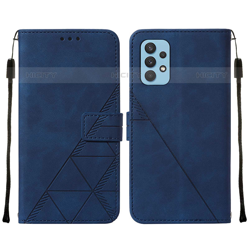 Custodia Portafoglio In Pelle Cover con Supporto Y01B per Samsung Galaxy M32 5G Blu