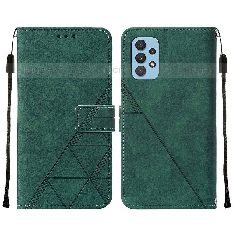 Custodia Portafoglio In Pelle Cover con Supporto Y01B per Samsung Galaxy M32 5G Verde