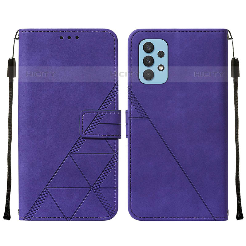 Custodia Portafoglio In Pelle Cover con Supporto Y01B per Samsung Galaxy M32 5G Viola