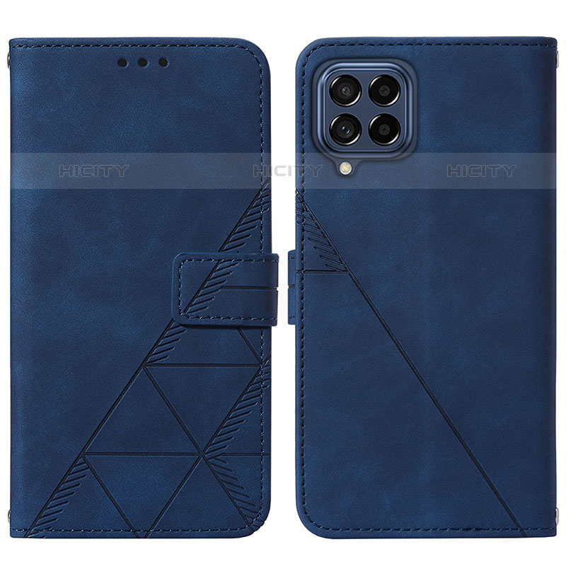 Custodia Portafoglio In Pelle Cover con Supporto Y01B per Samsung Galaxy M33 5G Blu