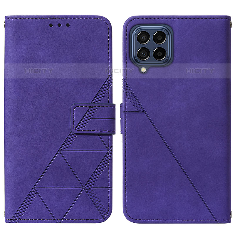 Custodia Portafoglio In Pelle Cover con Supporto Y01B per Samsung Galaxy M33 5G Viola