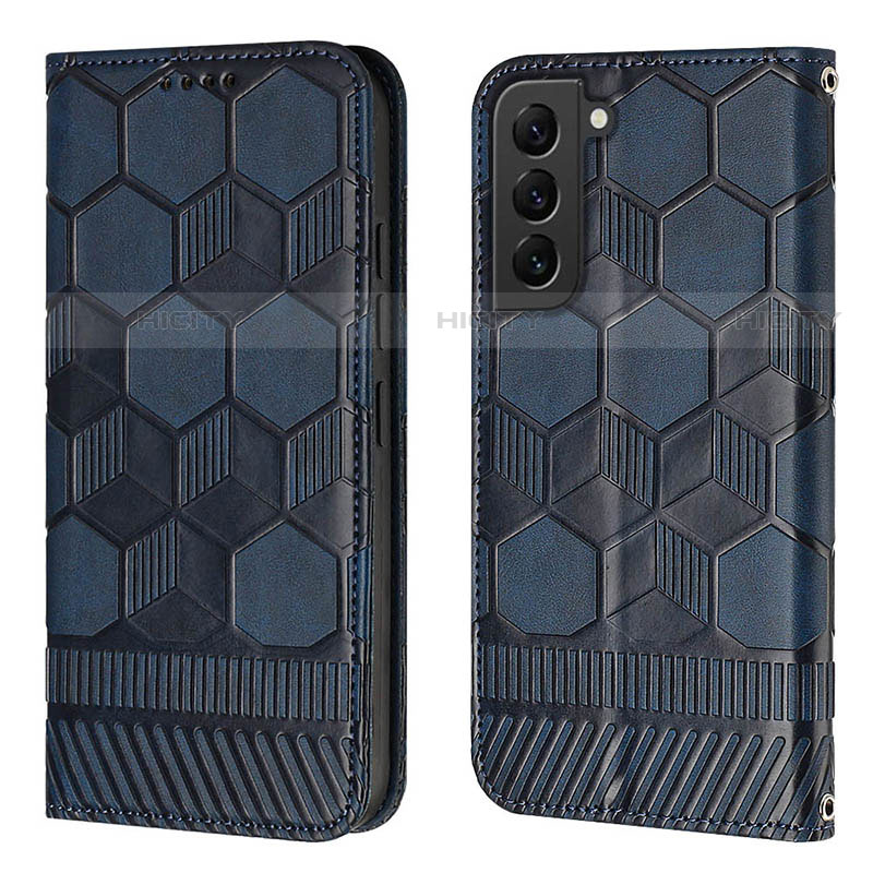 Custodia Portafoglio In Pelle Cover con Supporto Y01B per Samsung Galaxy S21 5G Blu