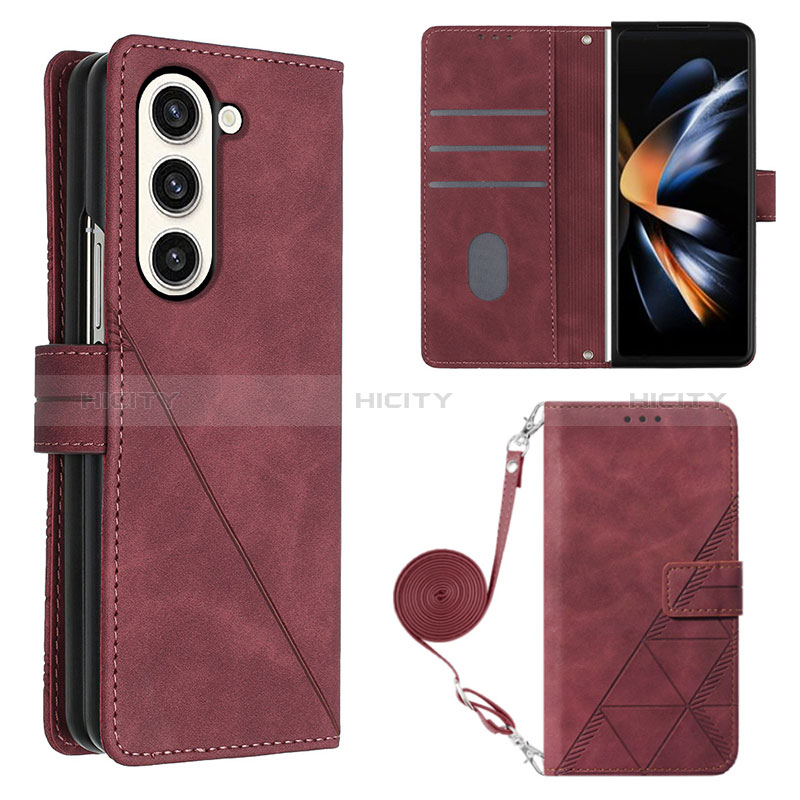 Custodia Portafoglio In Pelle Cover con Supporto Y01B per Samsung Galaxy Z Fold5 5G