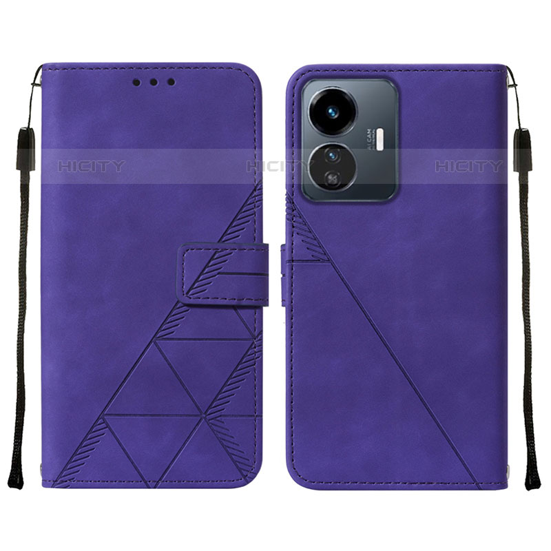 Custodia Portafoglio In Pelle Cover con Supporto Y01B per Vivo iQOO Z6 Lite 5G Viola