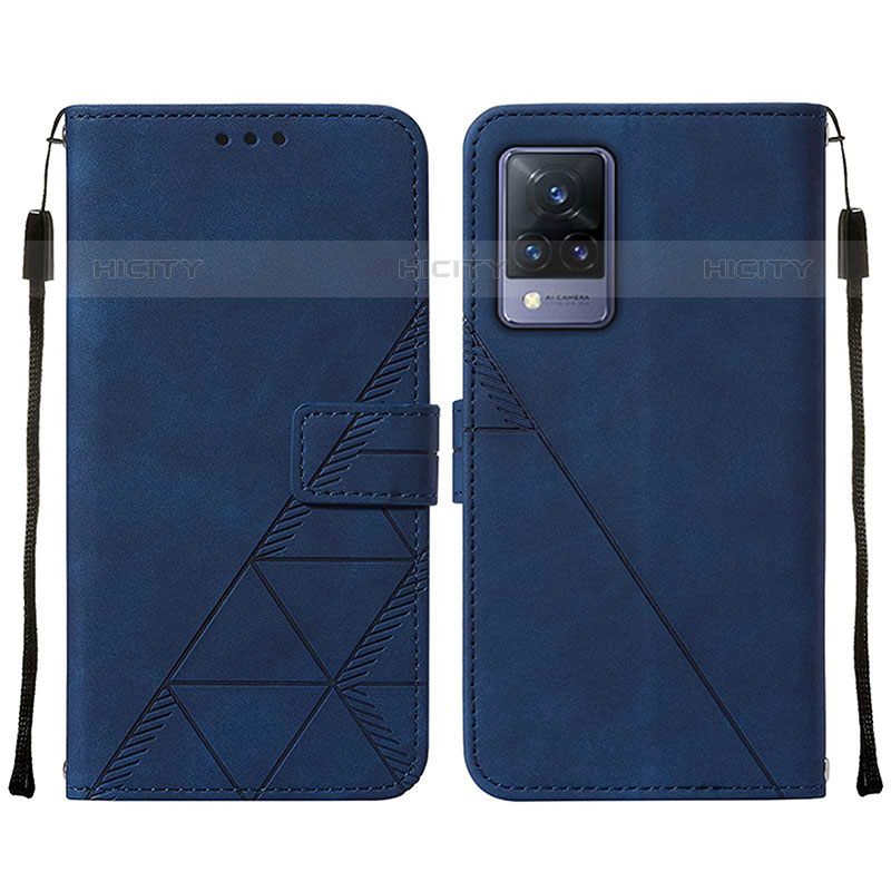 Custodia Portafoglio In Pelle Cover con Supporto Y01B per Vivo V21s 5G Blu