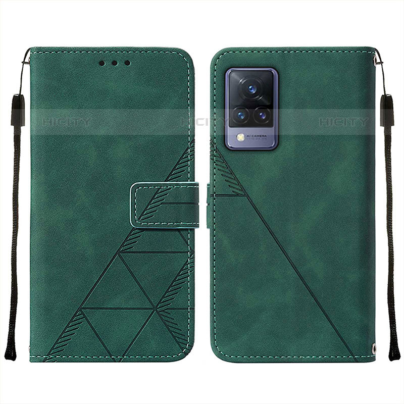 Custodia Portafoglio In Pelle Cover con Supporto Y01B per Vivo V21s 5G Verde