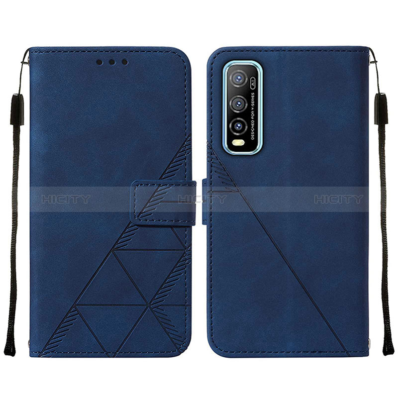 Custodia Portafoglio In Pelle Cover con Supporto Y01B per Vivo Y51s 5G Blu