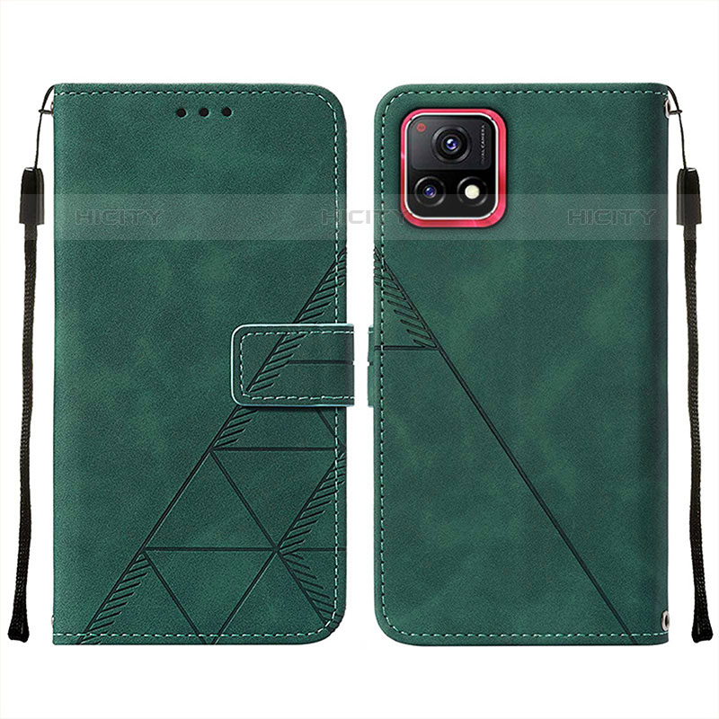 Custodia Portafoglio In Pelle Cover con Supporto Y01B per Vivo Y52s 5G Verde