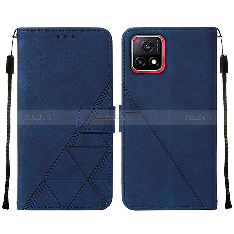 Custodia Portafoglio In Pelle Cover con Supporto Y01B per Vivo Y72 India Blu