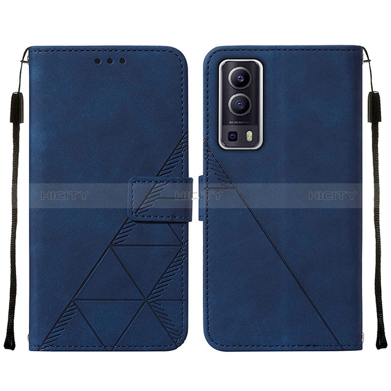 Custodia Portafoglio In Pelle Cover con Supporto Y01B per Vivo Y75s 5G Blu