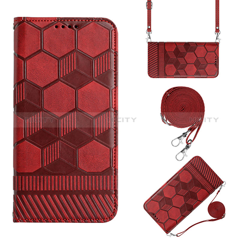 Custodia Portafoglio In Pelle Cover con Supporto Y01B per Xiaomi Poco X4 GT 5G Rosso Rosa