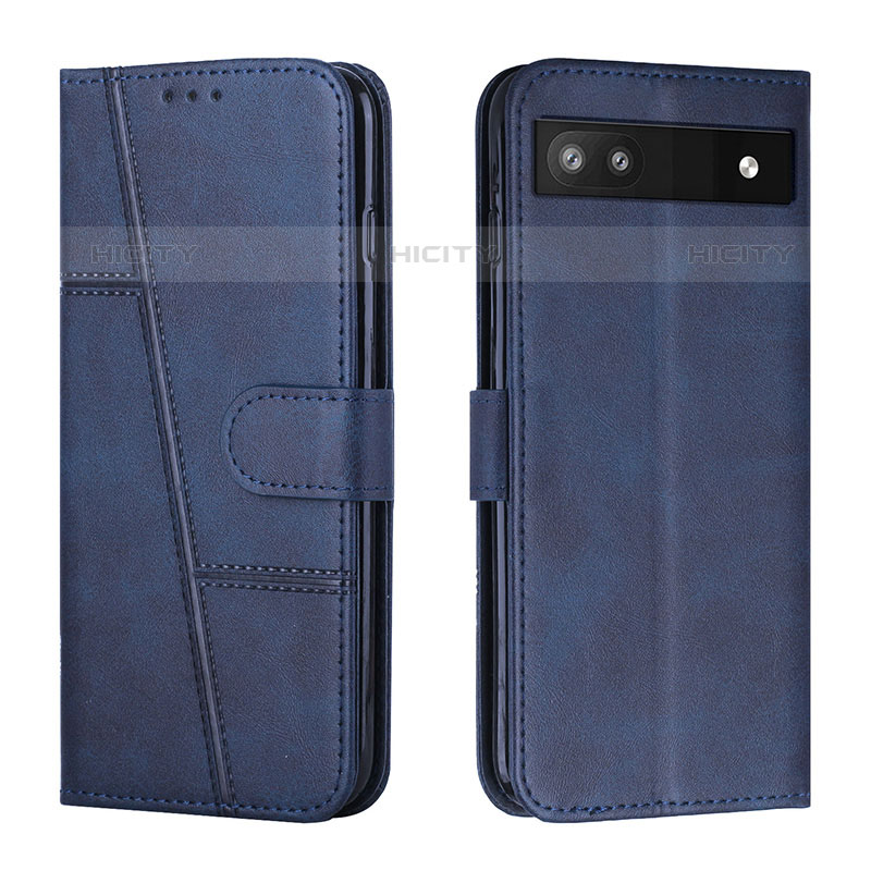 Custodia Portafoglio In Pelle Cover con Supporto Y01X per Google Pixel 6a 5G Blu