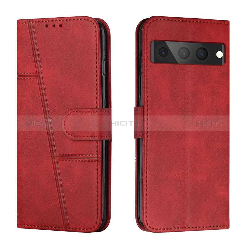 Custodia Portafoglio In Pelle Cover con Supporto Y01X per Google Pixel 7 Pro 5G Rosso