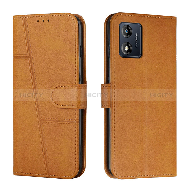 Custodia Portafoglio In Pelle Cover con Supporto Y01X per Motorola Moto E13 Marrone Chiaro