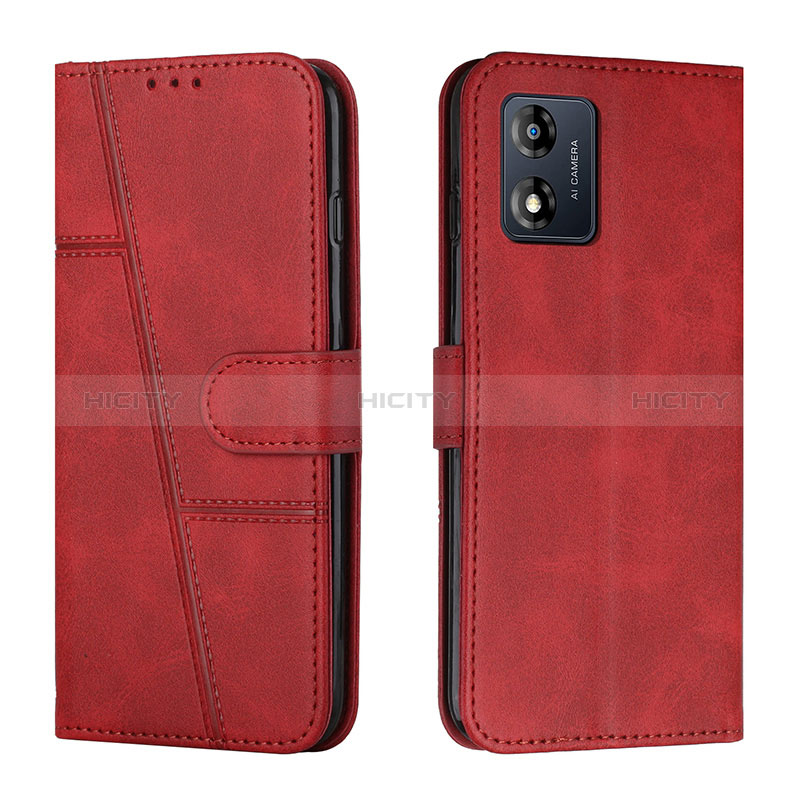 Custodia Portafoglio In Pelle Cover con Supporto Y01X per Motorola Moto E13 Rosso