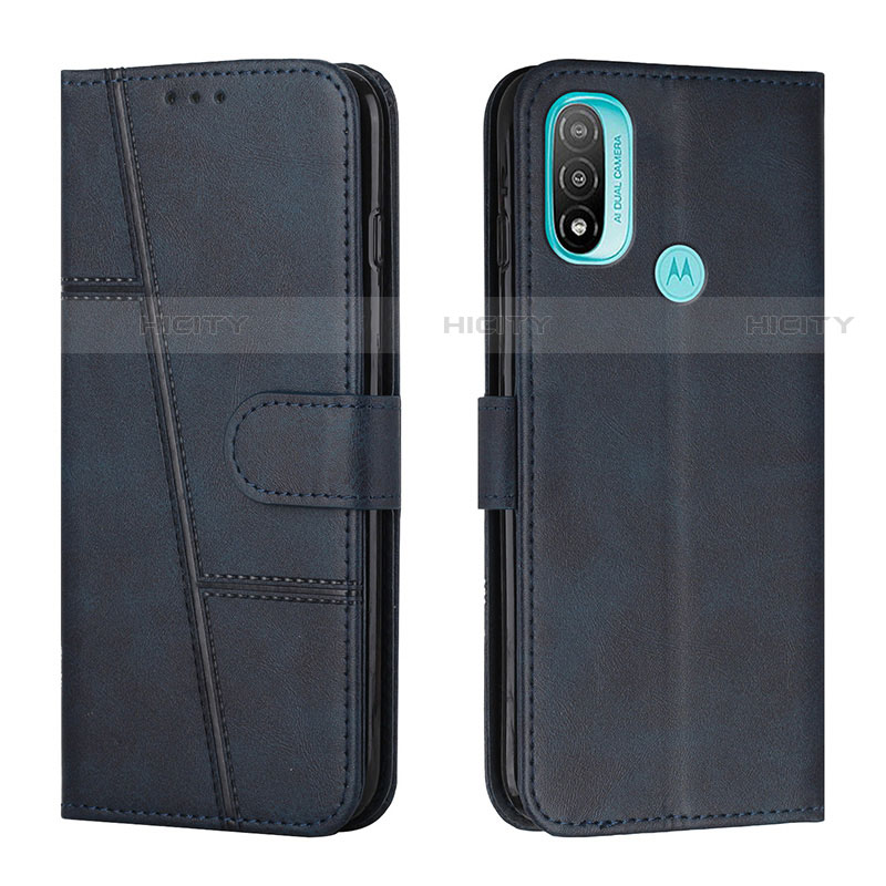 Custodia Portafoglio In Pelle Cover con Supporto Y01X per Motorola Moto E20 Blu