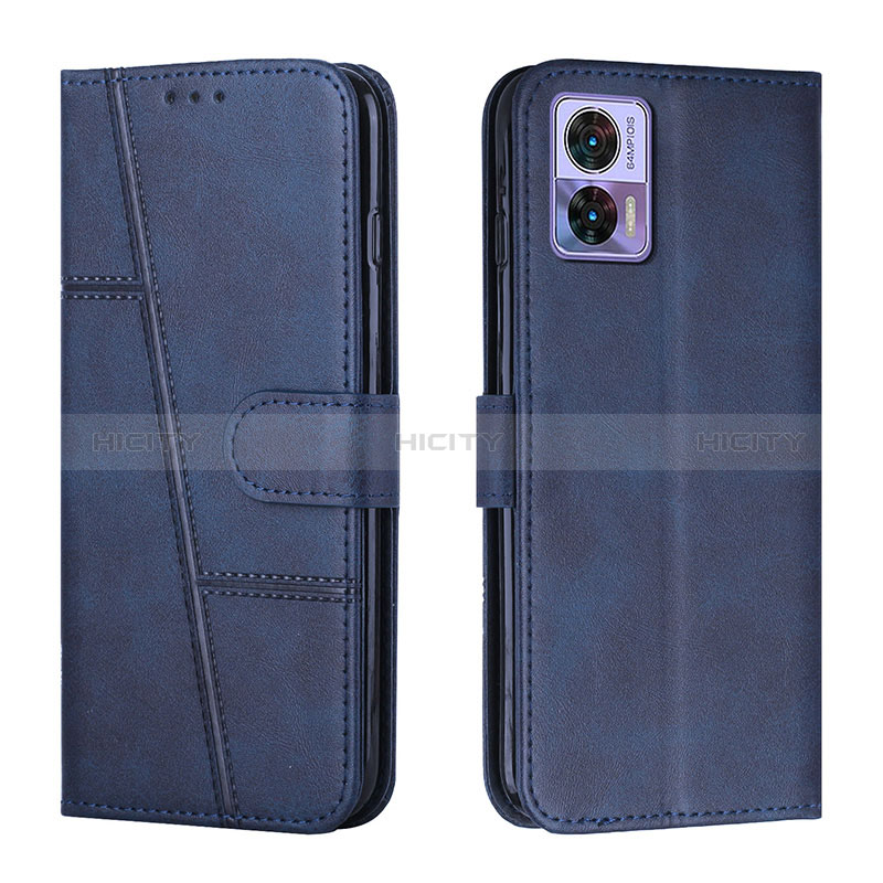 Custodia Portafoglio In Pelle Cover con Supporto Y01X per Motorola Moto Edge 30 Lite 5G Blu