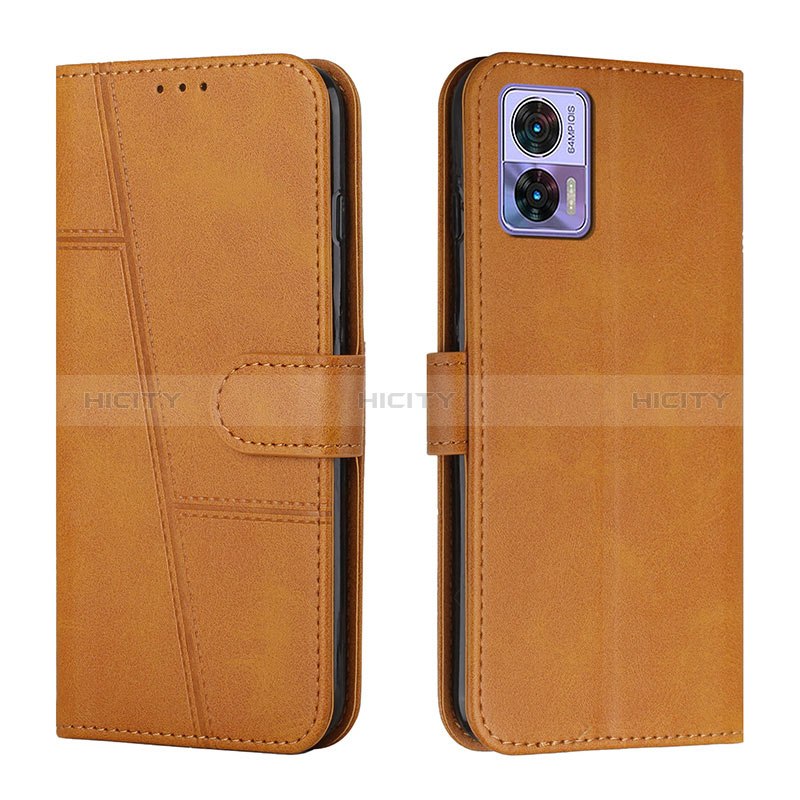 Custodia Portafoglio In Pelle Cover con Supporto Y01X per Motorola Moto Edge 30 Lite 5G Marrone Chiaro