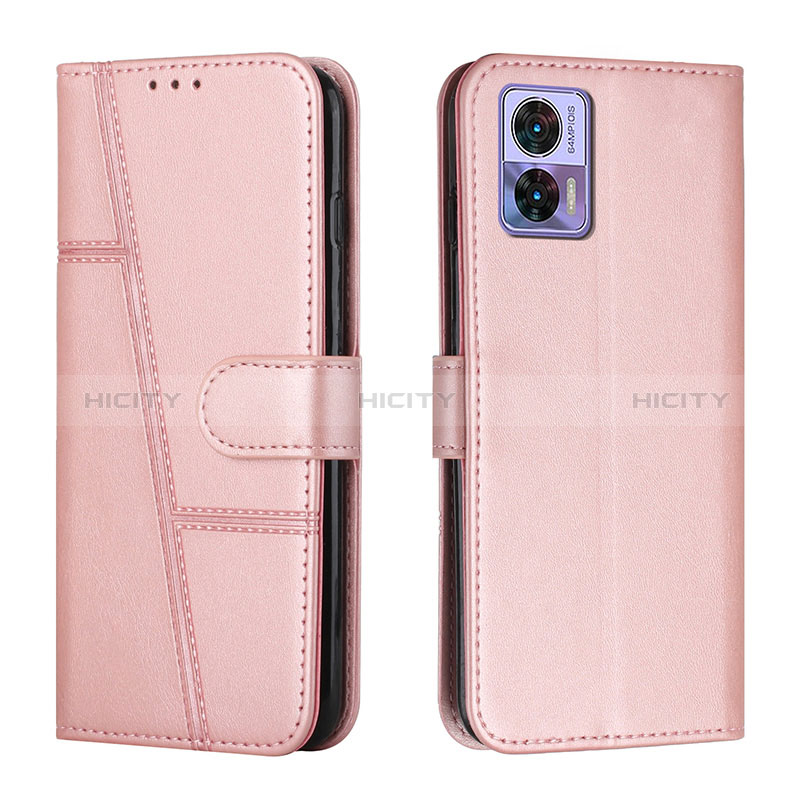 Custodia Portafoglio In Pelle Cover con Supporto Y01X per Motorola Moto Edge 30 Lite 5G Oro Rosa