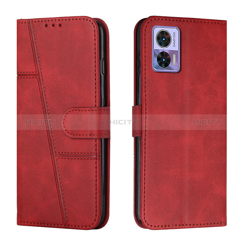 Custodia Portafoglio In Pelle Cover con Supporto Y01X per Motorola Moto Edge 30 Lite 5G Rosso