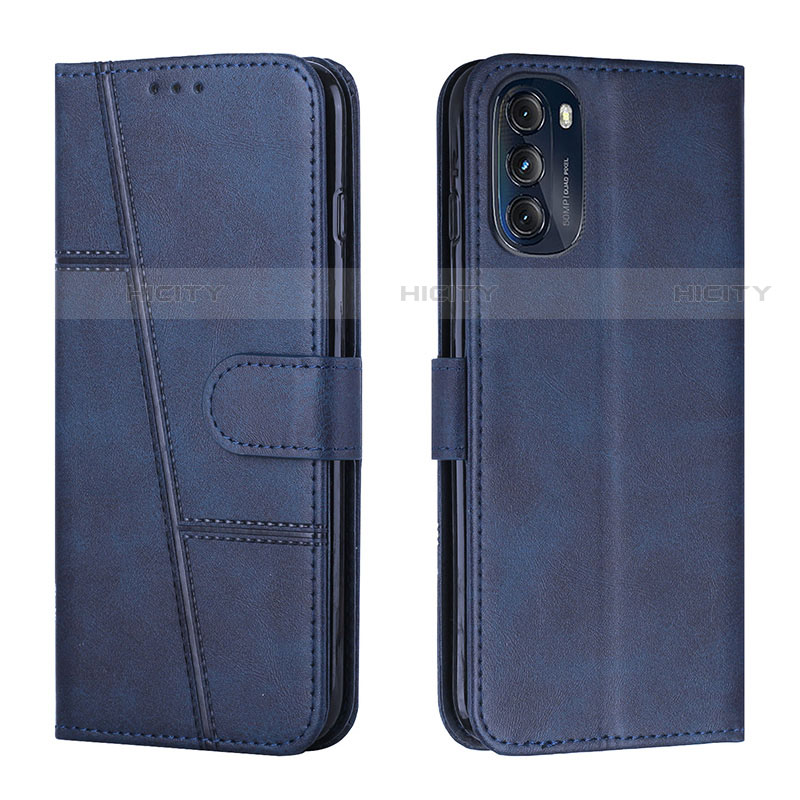 Custodia Portafoglio In Pelle Cover con Supporto Y01X per Motorola Moto G 5G (2022) Blu