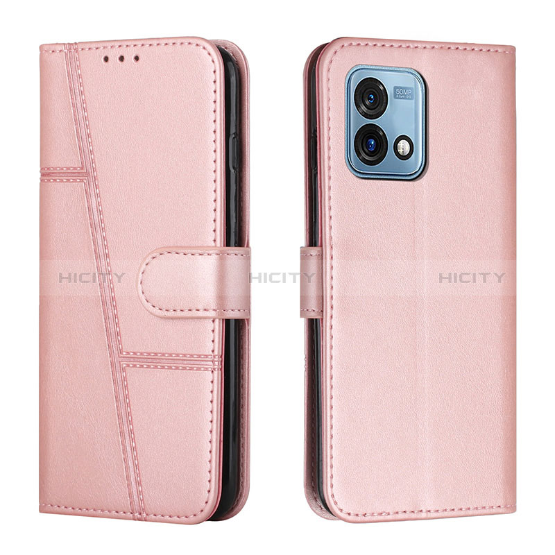 Custodia Portafoglio In Pelle Cover con Supporto Y01X per Motorola Moto G Stylus (2023) 5G Oro Rosa