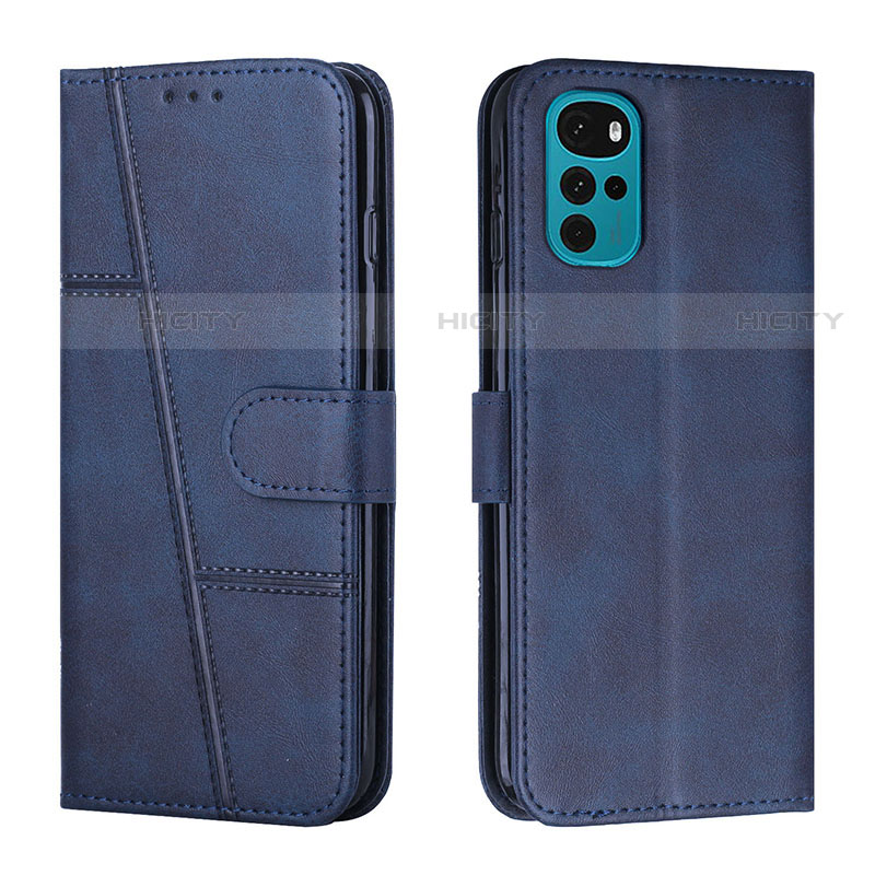 Custodia Portafoglio In Pelle Cover con Supporto Y01X per Motorola Moto G22 Blu