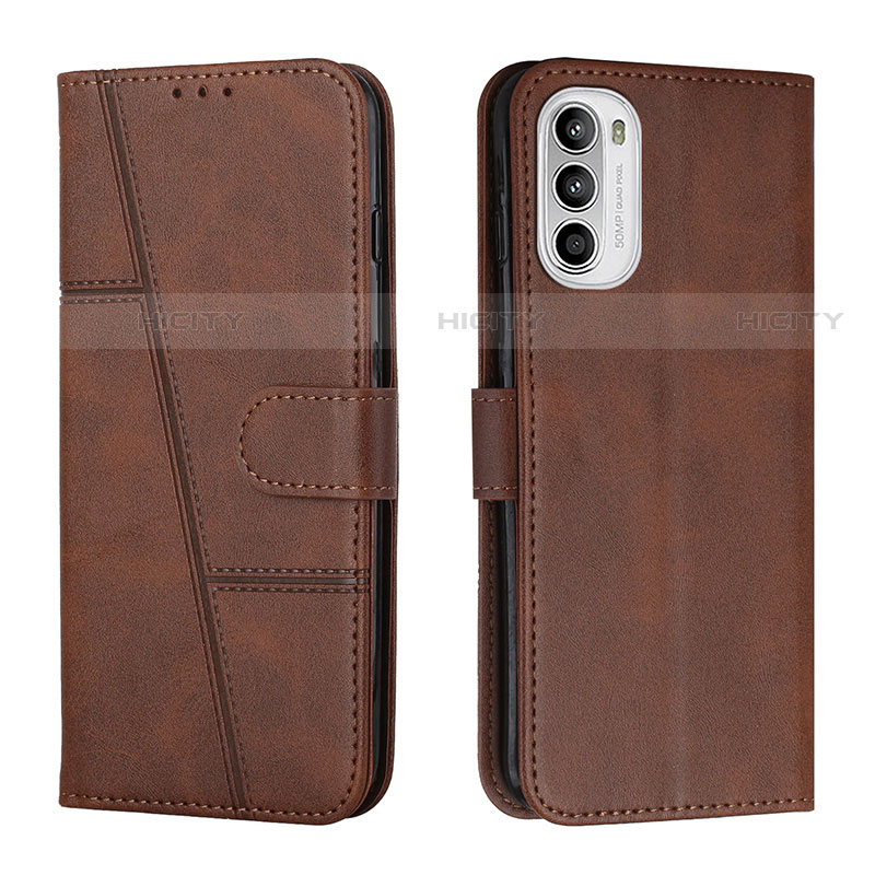 Custodia Portafoglio In Pelle Cover con Supporto Y01X per Motorola MOTO G52 Marrone