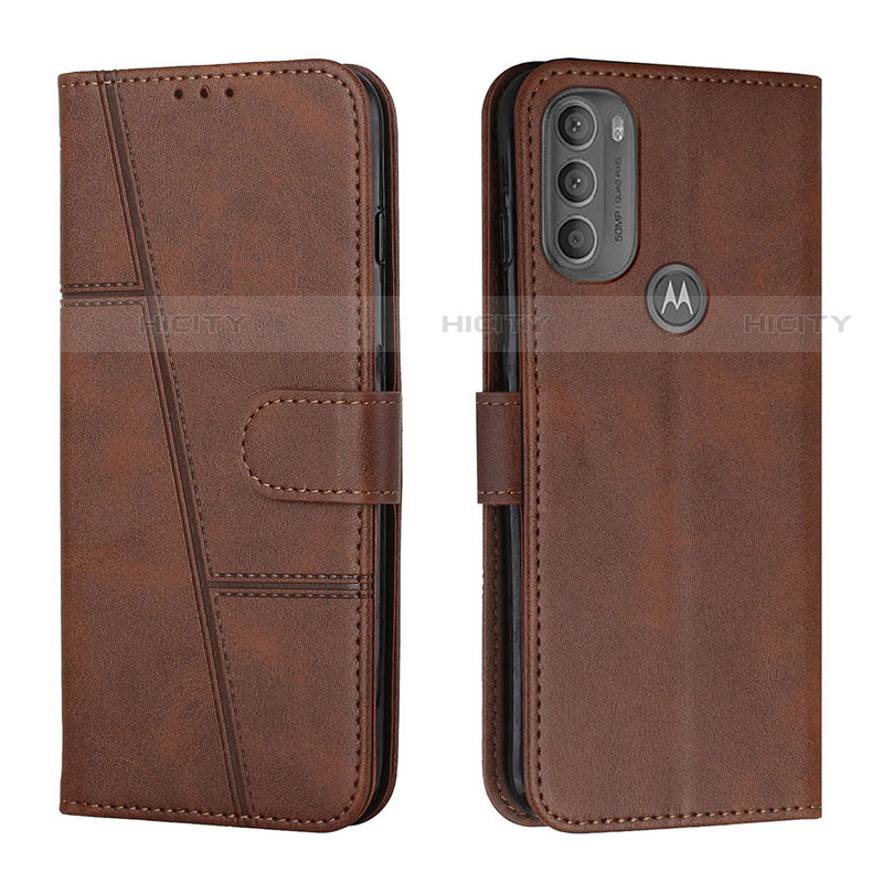 Custodia Portafoglio In Pelle Cover con Supporto Y01X per Motorola Moto G71 5G Marrone