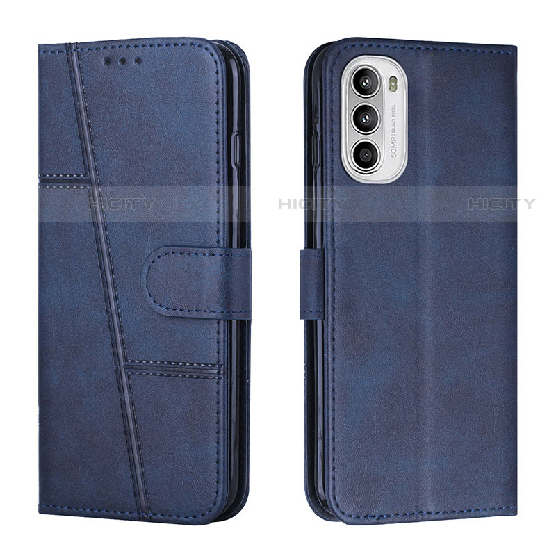 Custodia Portafoglio In Pelle Cover con Supporto Y01X per Motorola Moto G82 5G Blu