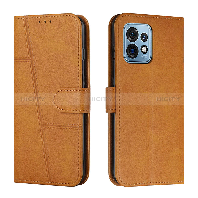 Custodia Portafoglio In Pelle Cover con Supporto Y01X per Motorola Moto X40 5G Marrone Chiaro