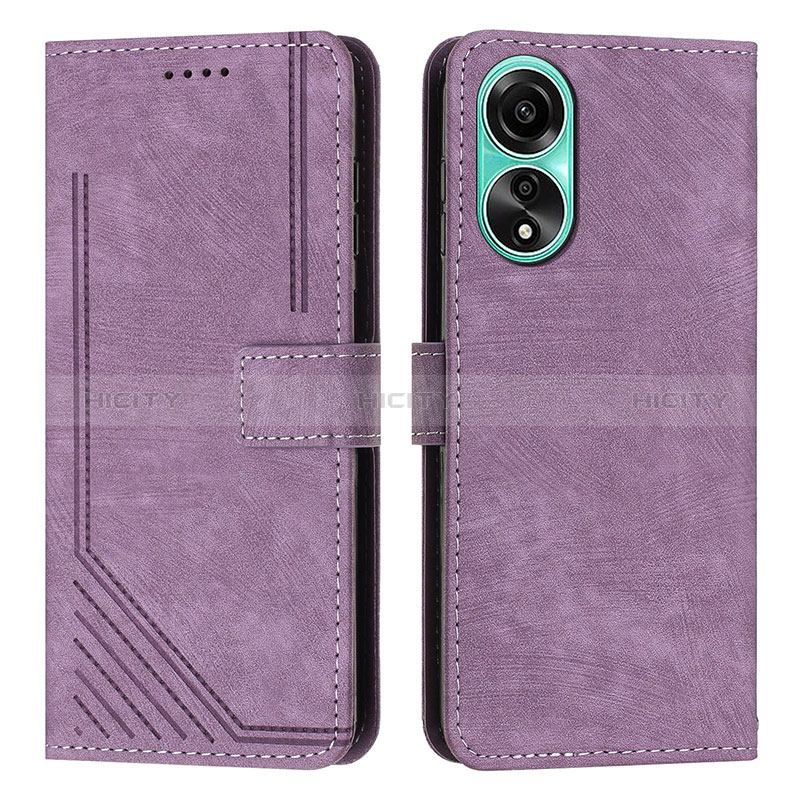 Custodia Portafoglio In Pelle Cover con Supporto Y01X per Oppo A18 Viola