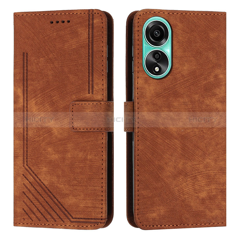 Custodia Portafoglio In Pelle Cover con Supporto Y01X per Oppo A38 Marrone