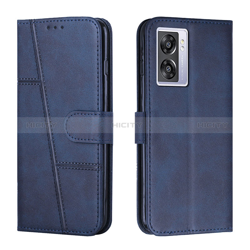 Custodia Portafoglio In Pelle Cover con Supporto Y01X per Oppo A56S 5G Blu