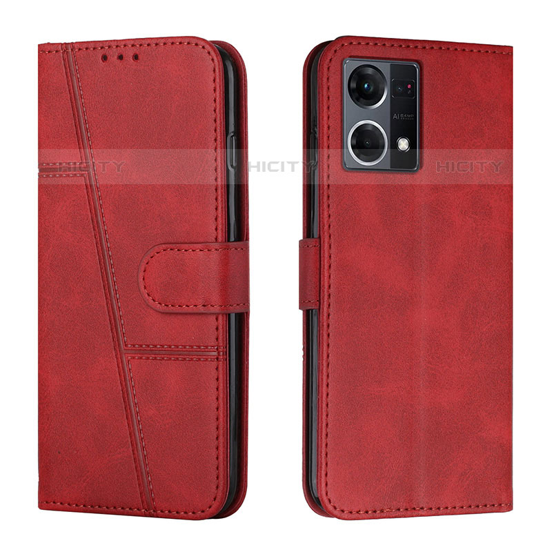 Custodia Portafoglio In Pelle Cover con Supporto Y01X per Oppo F21 Pro 4G Rosso