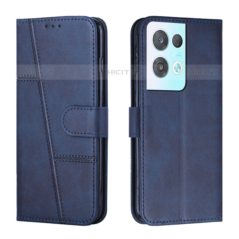 Custodia Portafoglio In Pelle Cover con Supporto Y01X per Oppo Reno8 Pro 5G Blu