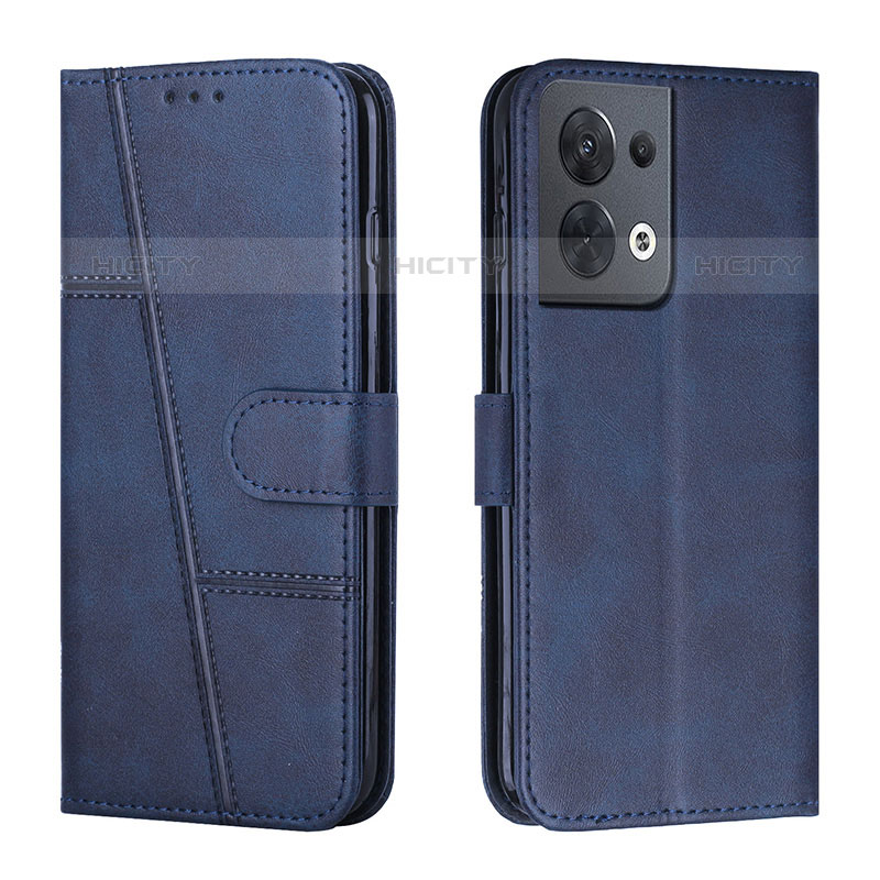 Custodia Portafoglio In Pelle Cover con Supporto Y01X per Oppo Reno9 5G Blu