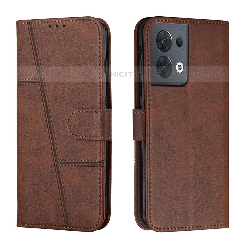 Custodia Portafoglio In Pelle Cover con Supporto Y01X per Oppo Reno9 Pro 5G Marrone