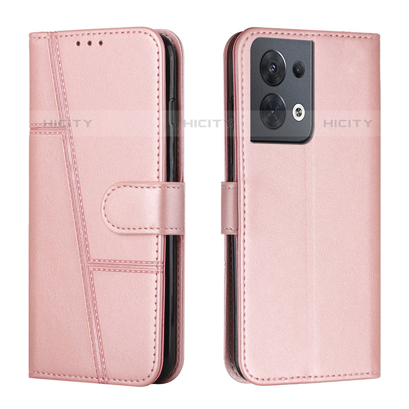 Custodia Portafoglio In Pelle Cover con Supporto Y01X per Oppo Reno9 Pro 5G Oro Rosa