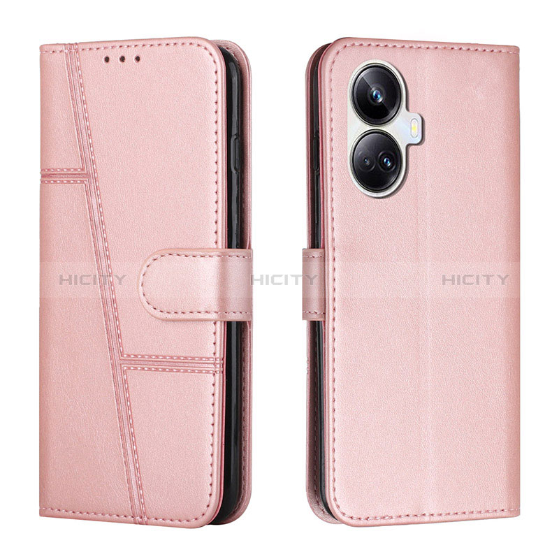 Custodia Portafoglio In Pelle Cover con Supporto Y01X per Realme 10 Pro+ Plus 5G Oro Rosa