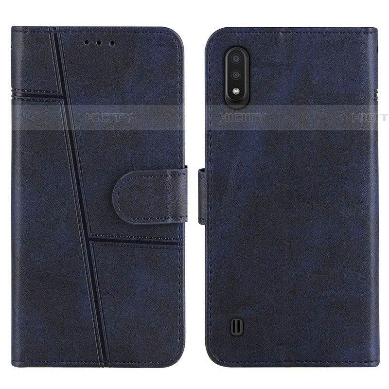 Custodia Portafoglio In Pelle Cover con Supporto Y01X per Samsung Galaxy A01 SM-A015 Blu