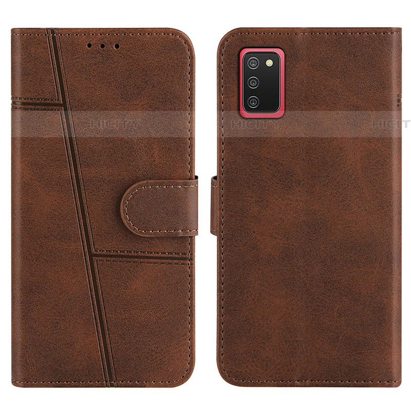 Custodia Portafoglio In Pelle Cover con Supporto Y01X per Samsung Galaxy A03s Marrone