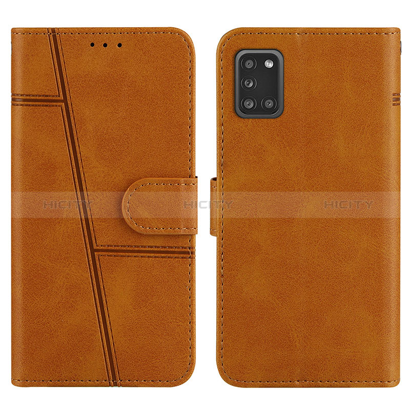 Custodia Portafoglio In Pelle Cover con Supporto Y01X per Samsung Galaxy A31 Marrone Chiaro