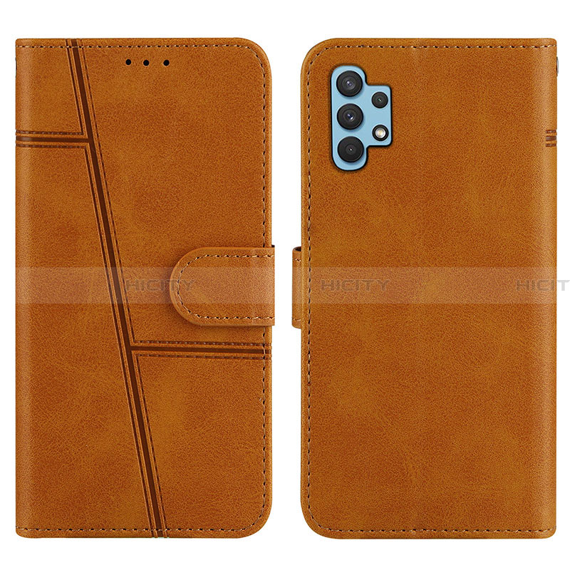 Custodia Portafoglio In Pelle Cover con Supporto Y01X per Samsung Galaxy A32 5G Marrone Chiaro