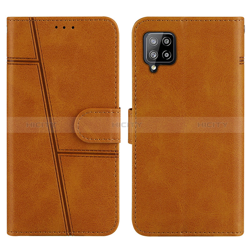 Custodia Portafoglio In Pelle Cover con Supporto Y01X per Samsung Galaxy A42 5G Marrone Chiaro